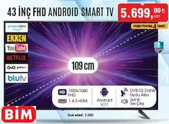 DİJİTSU 43 İNÇ FHD ANDROİD SMART TV AKILLI TELEVİZYON